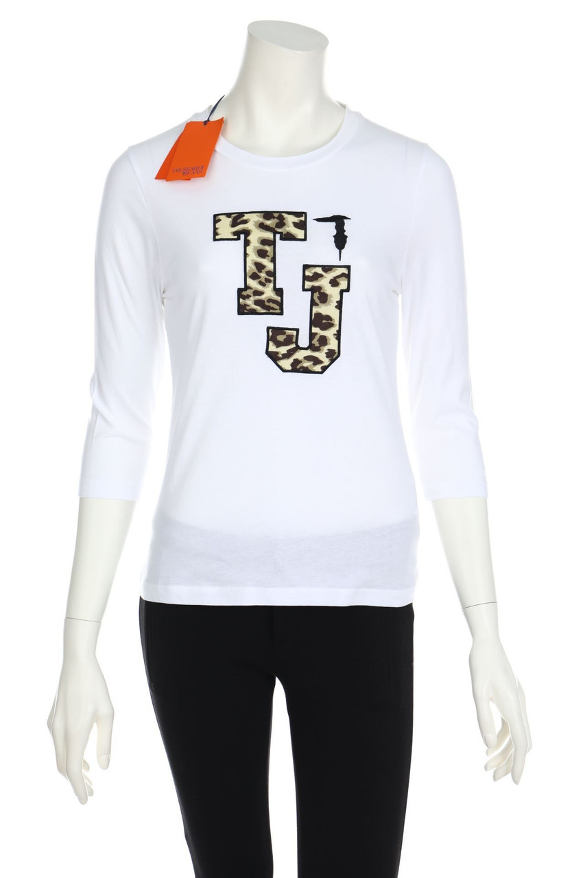 TRUSSARDI JEANS - 3/4-Arm-Shirt im Patchwork-Stil mit Logo-Stickerei - XS