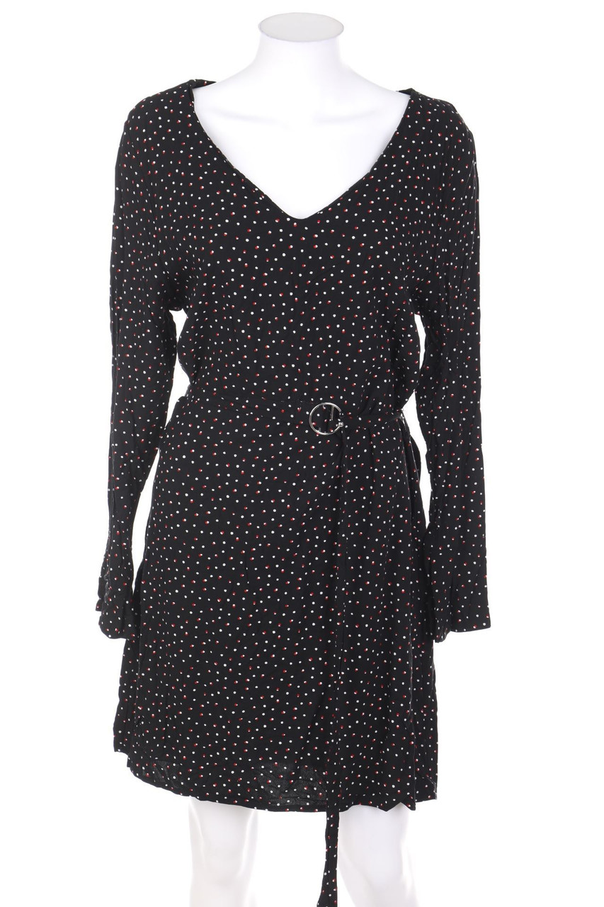 AMISU - Print-Kleid mit Gürtel - D 44