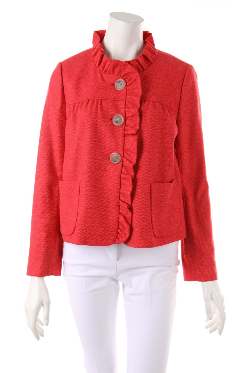 J.CREW - Blazer-Jacke aus Wolle mit Rüschen - D 36