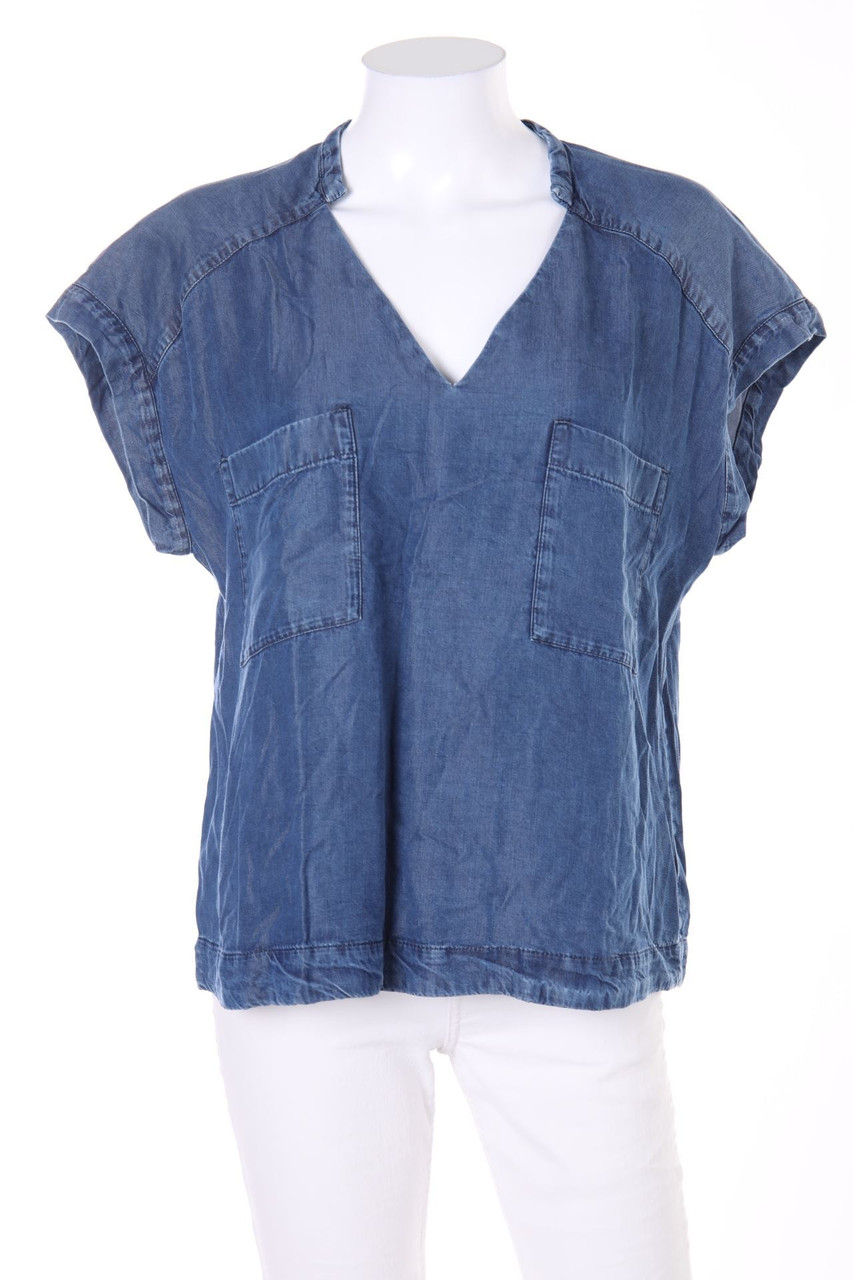 ZARA - Oversize-Blusentop mit aufgesetzten Taschen - S