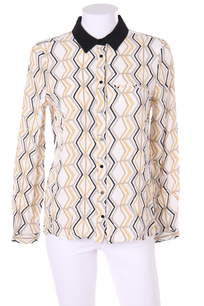 ZARA - Hemd-Bluse im 70s-Style mit Geo-Print - XS