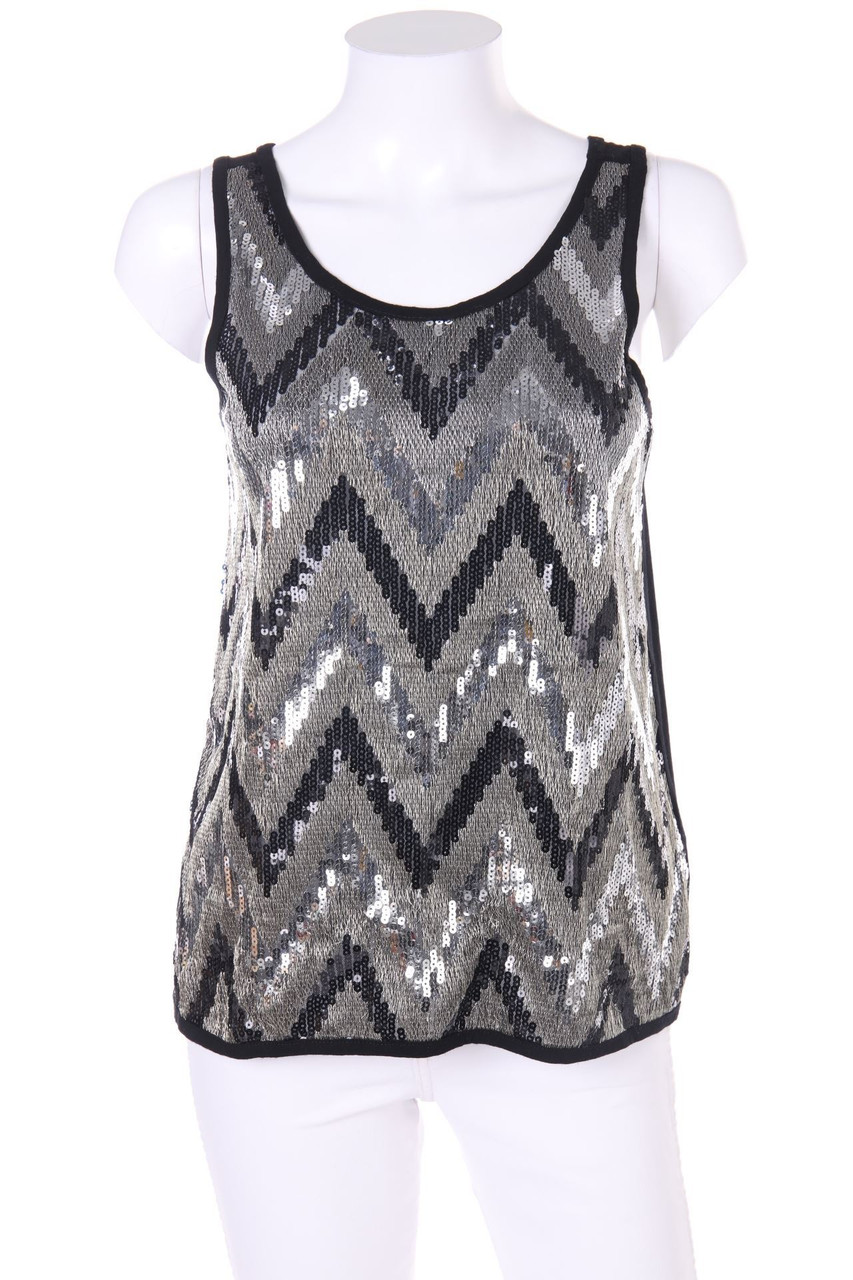 pieces - Tanktop mit Pailletten - XS