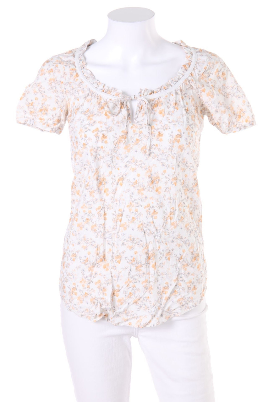 ESPRIT - Kurzarm-Bluse mit Blumen-Print - D 32