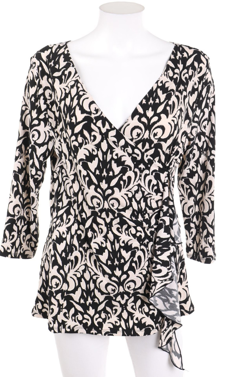 Emma & Olive - Bluse mit 3/4-Ärmel in Wickel-Optik - D 40-42