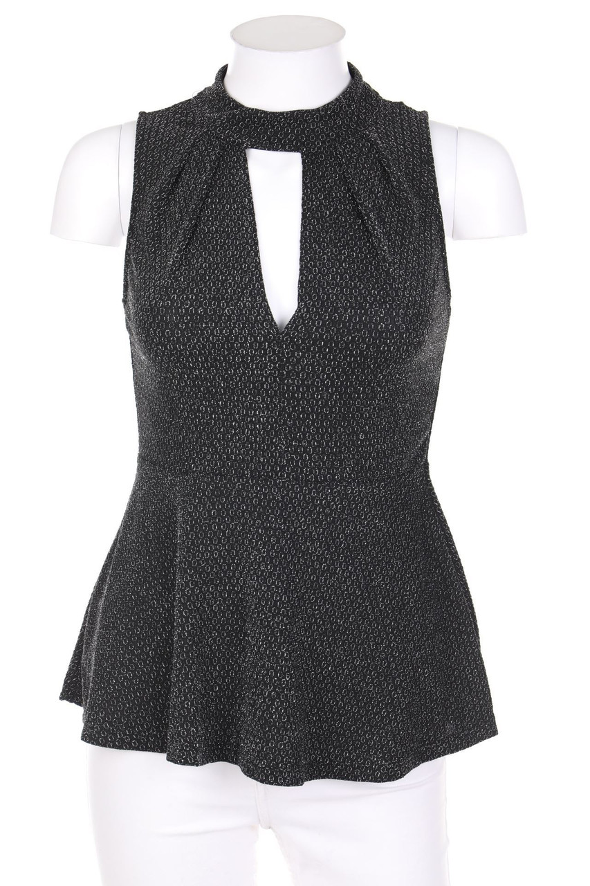 Ohne Label - Glitzer-Blusentop - XS