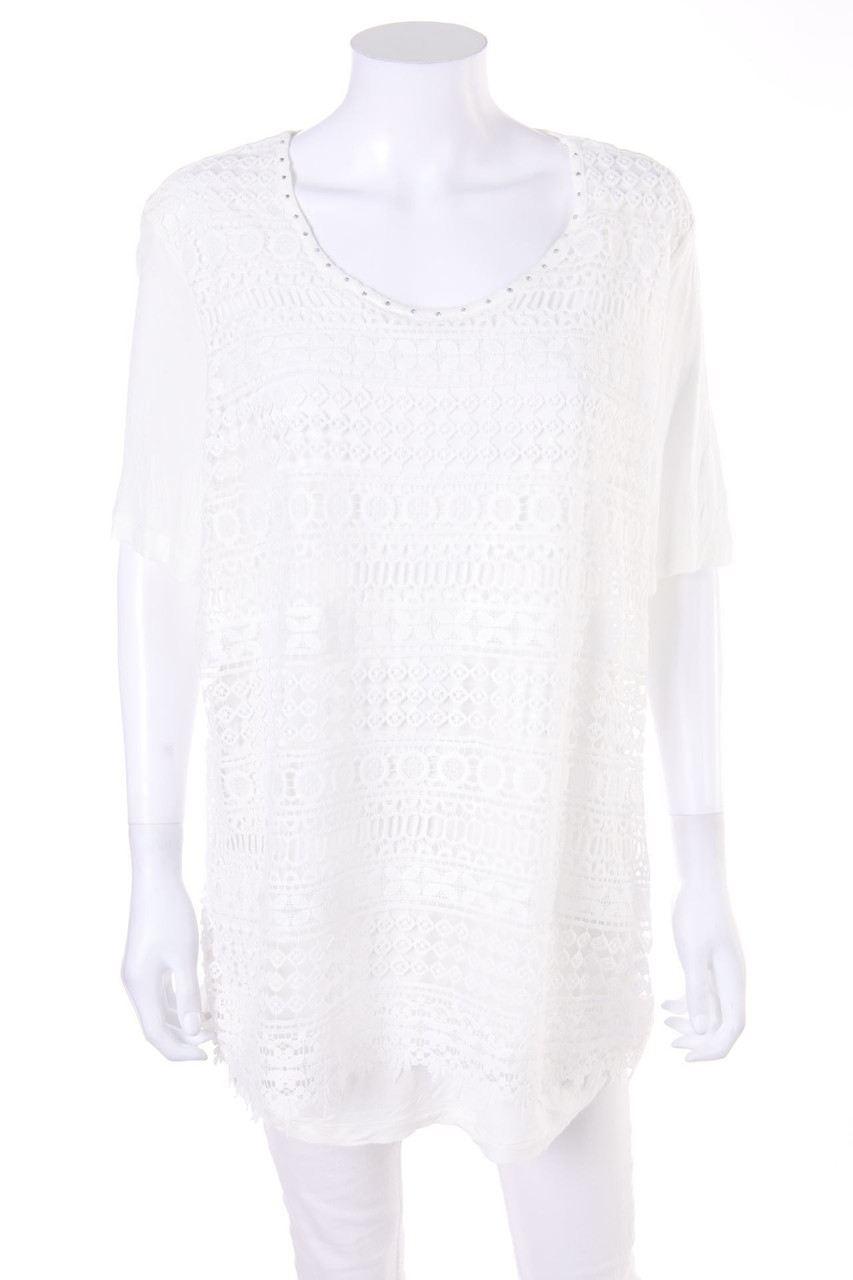 CANDA by C&A - Kurzarm-Shirt mit Spitze - L