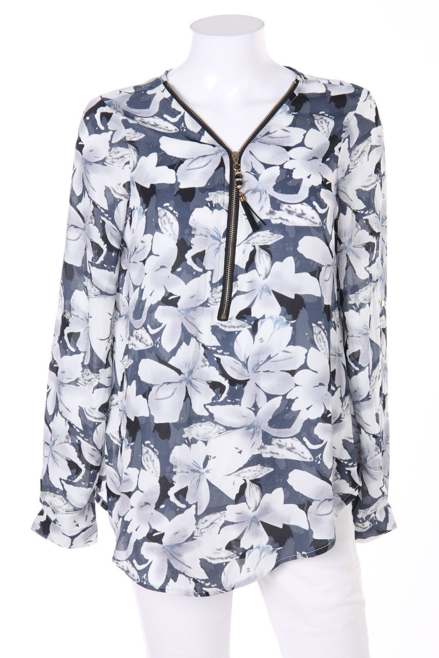 Chicorée - Tunika-Bluse mit floralem Muster - S