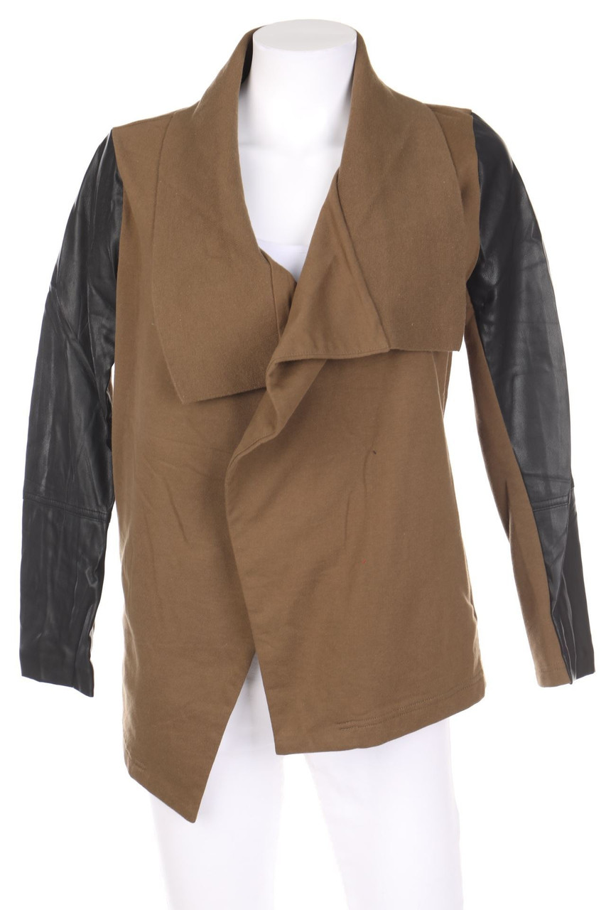 Bershka - Sweatjacke mit Kunstleder-Details - S