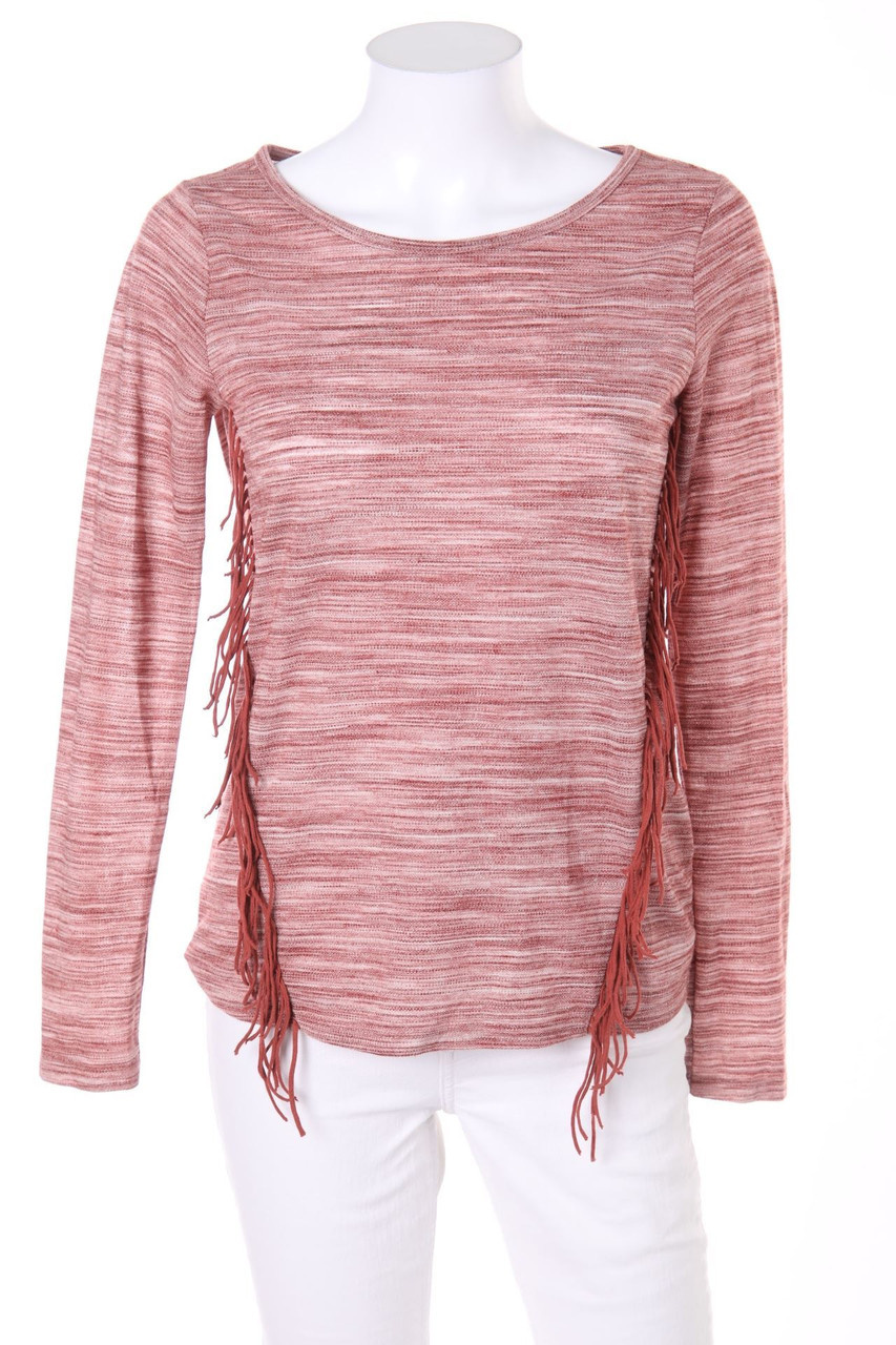 CAMAÏEU - Longsleeve-Shirt im Hippie-Stil mit Fransen - S