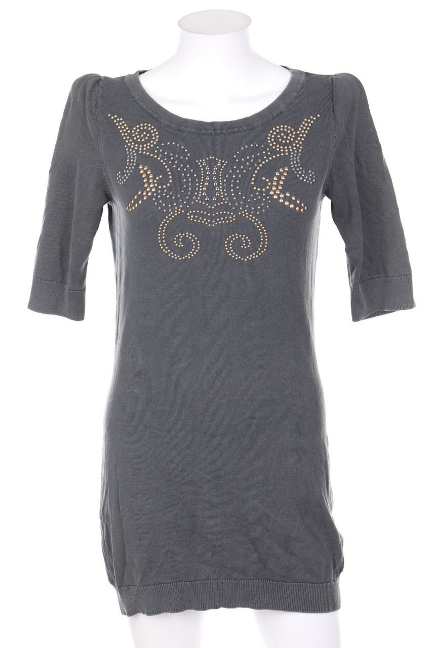 QS by s.Oliver - Garment Dyed-Mini-Strickkleid mit Nieten - S