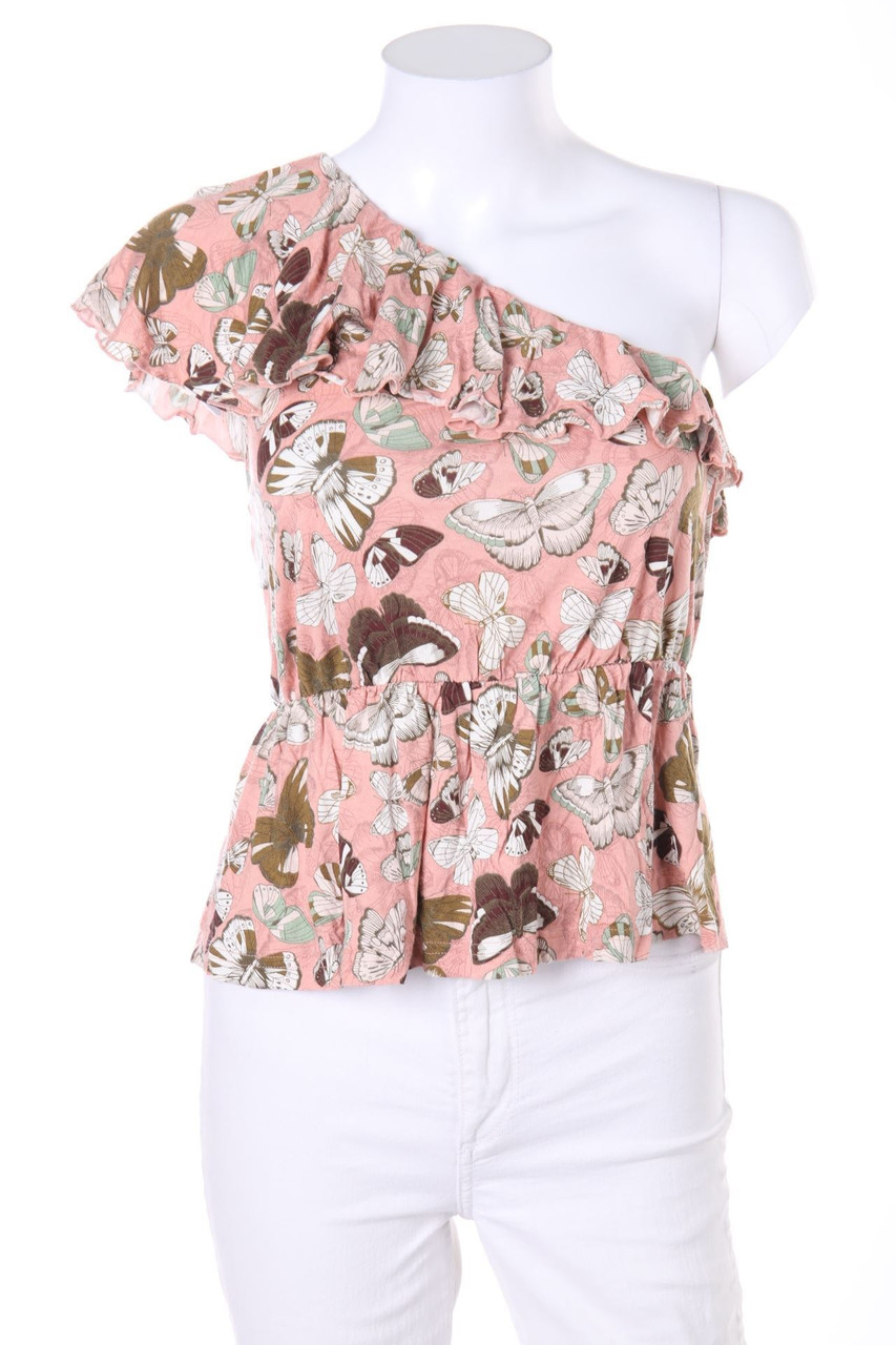 H&M - One Shoulder-Top mit Volants - S