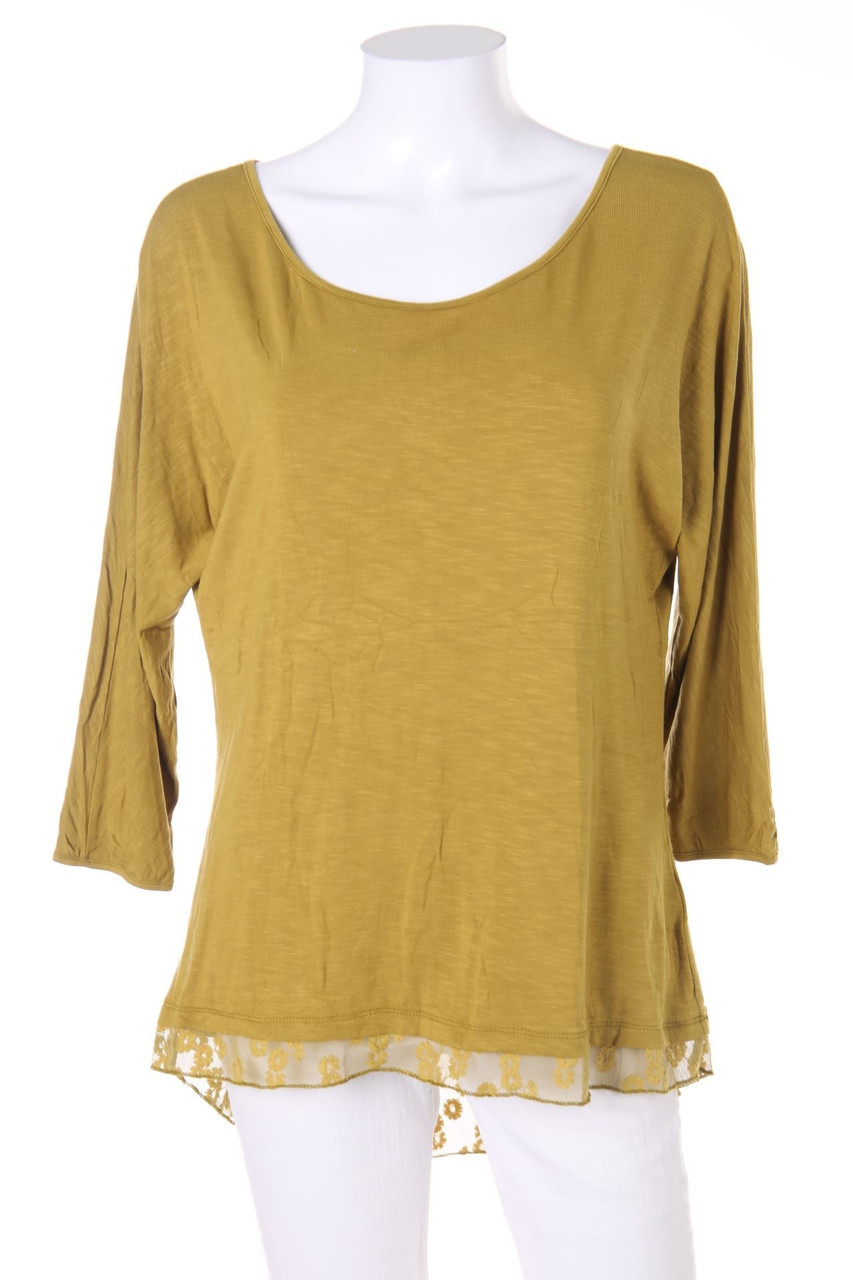 Deerberg - Vokuhila-Batwing-Shirt im Layer Look mit Spitze - XS