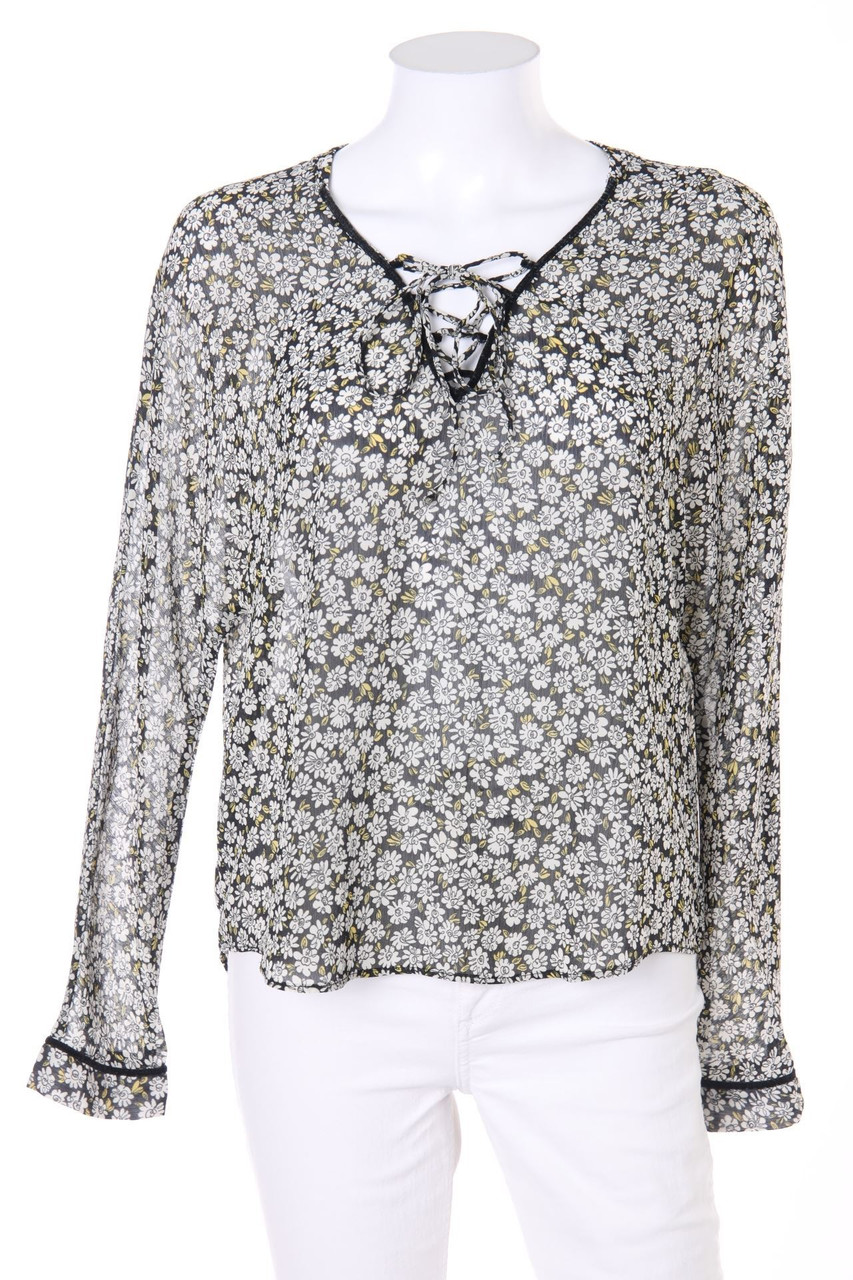 ZARA - Chiffon-Bluse mit Batwing-Ärmeln - M