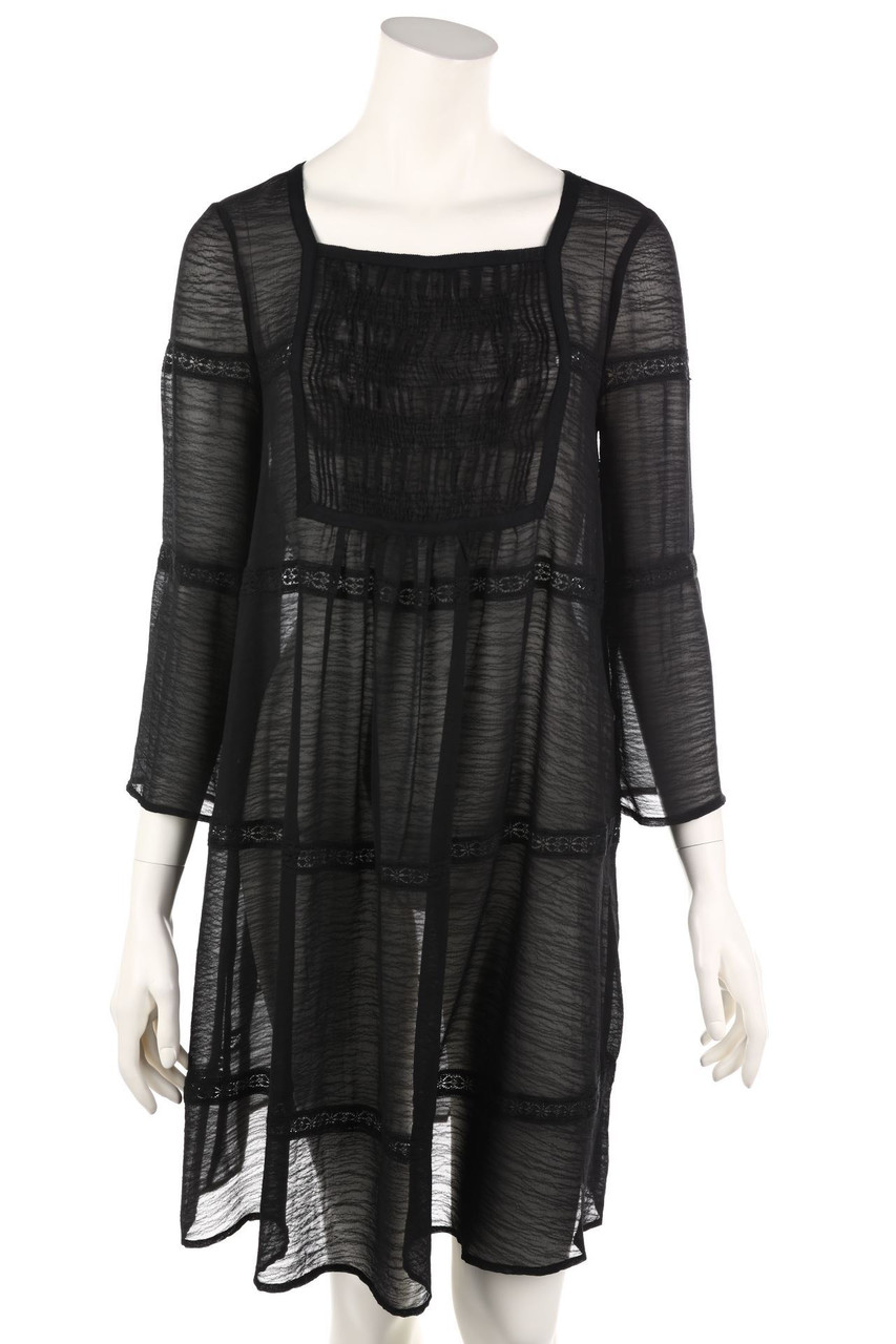 athé vanessa bruno - Boho-Abendkleid mit Spitzen-Einsatz - D 36