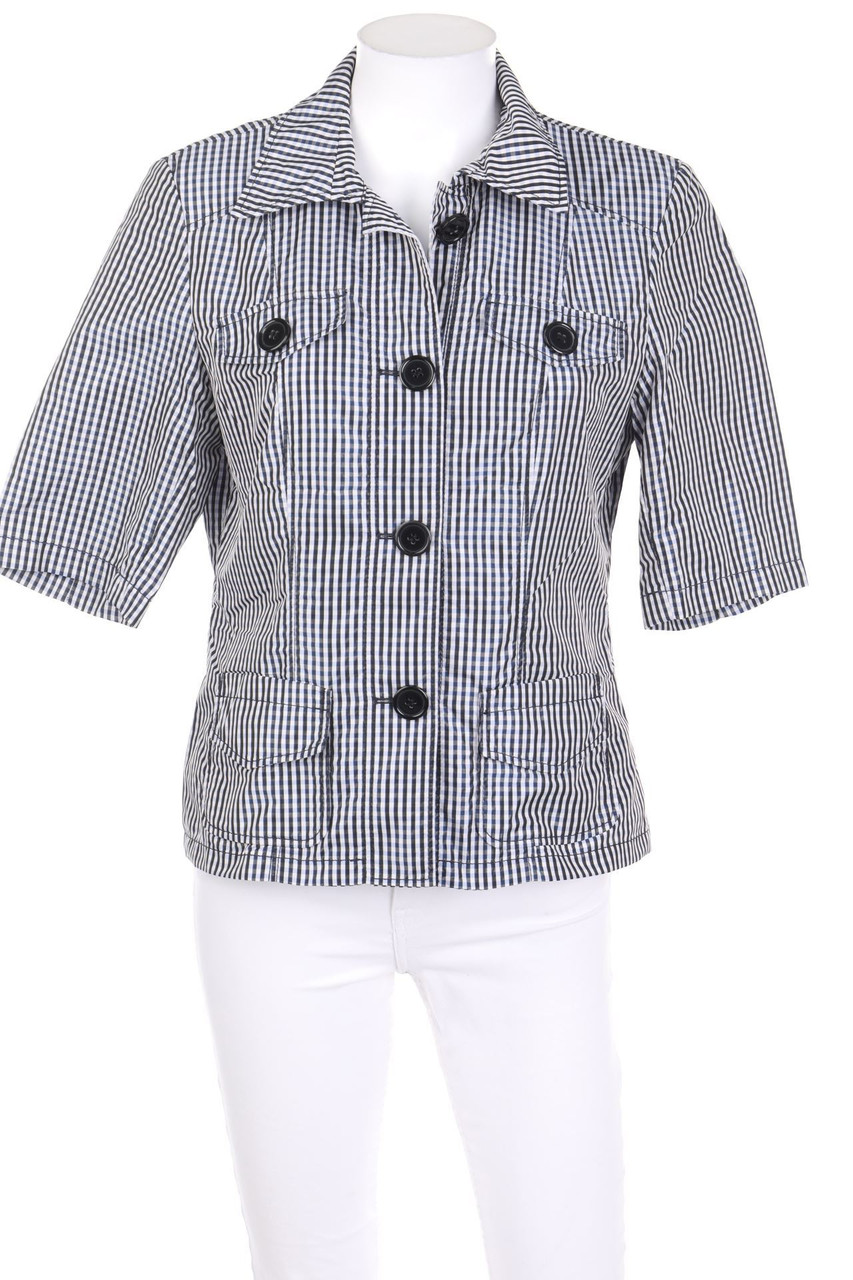 TAIFUN COLLECTION - Karo-Hemd-Bluse mit kurzem Ärmel - S
