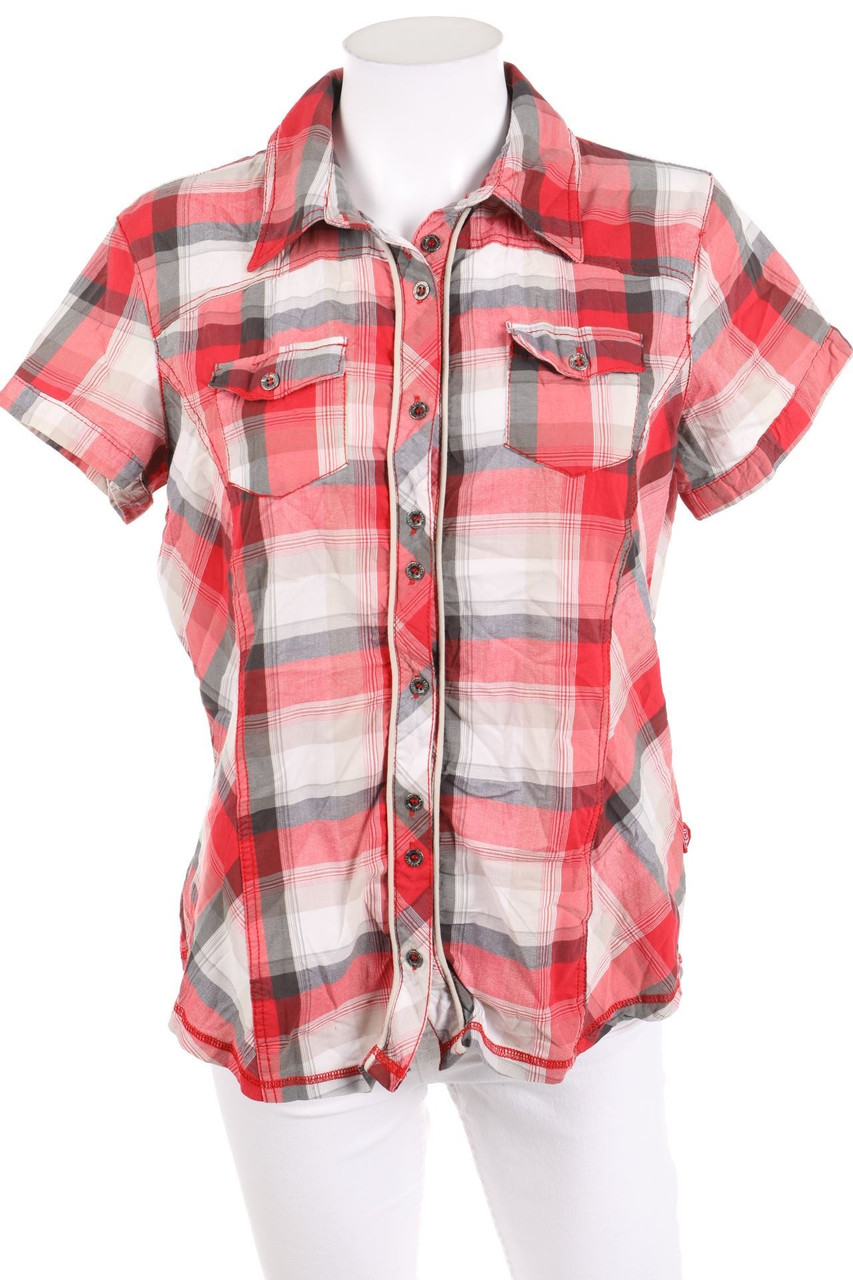 CECIL - Karo-Hemd-Bluse mit kurzem Ärmel - M