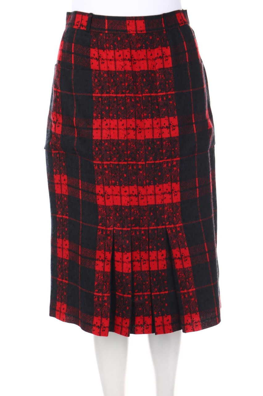 JEAN-LOUIS SCHERRER - Midi-Falten-Rock mit Karo-Muster - L
