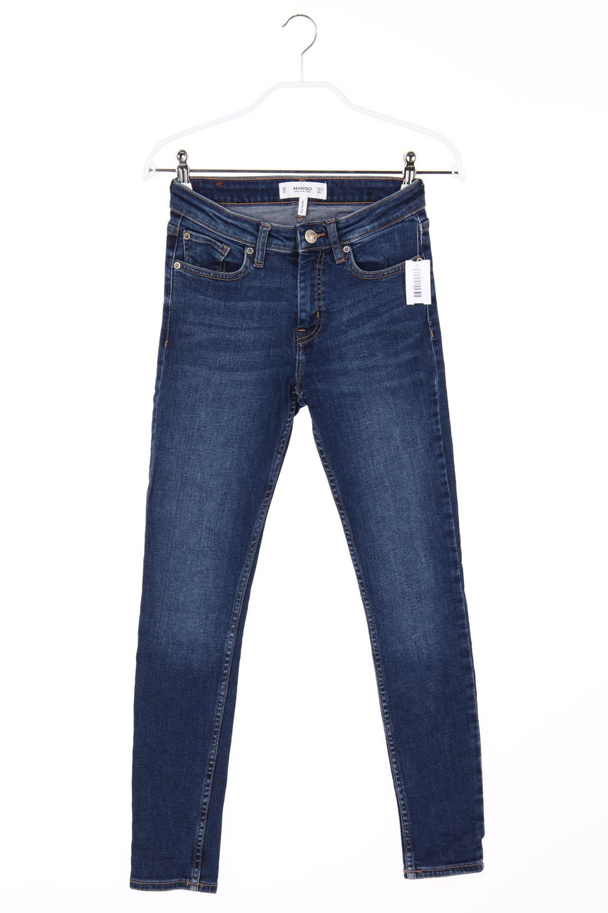 MANGO DENIM & TEES - Used Look Skinny-Jeans mit Logo-Patch - D 34