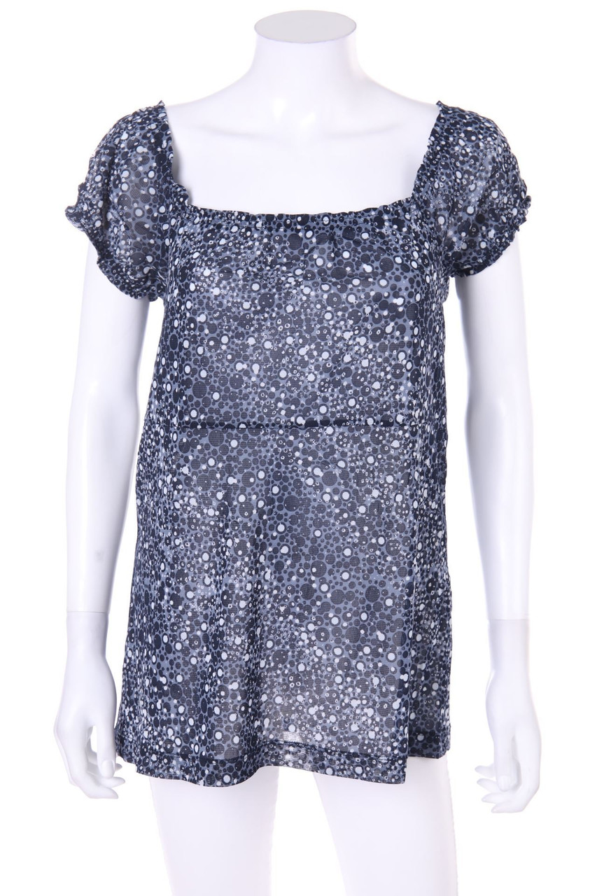 s.Oliver - Kurzarm-Bluse mit Punkten - D 40