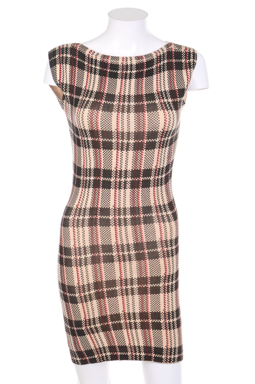 LAETITIA MEM - Strickkleid mit Karo-Muster - D 36