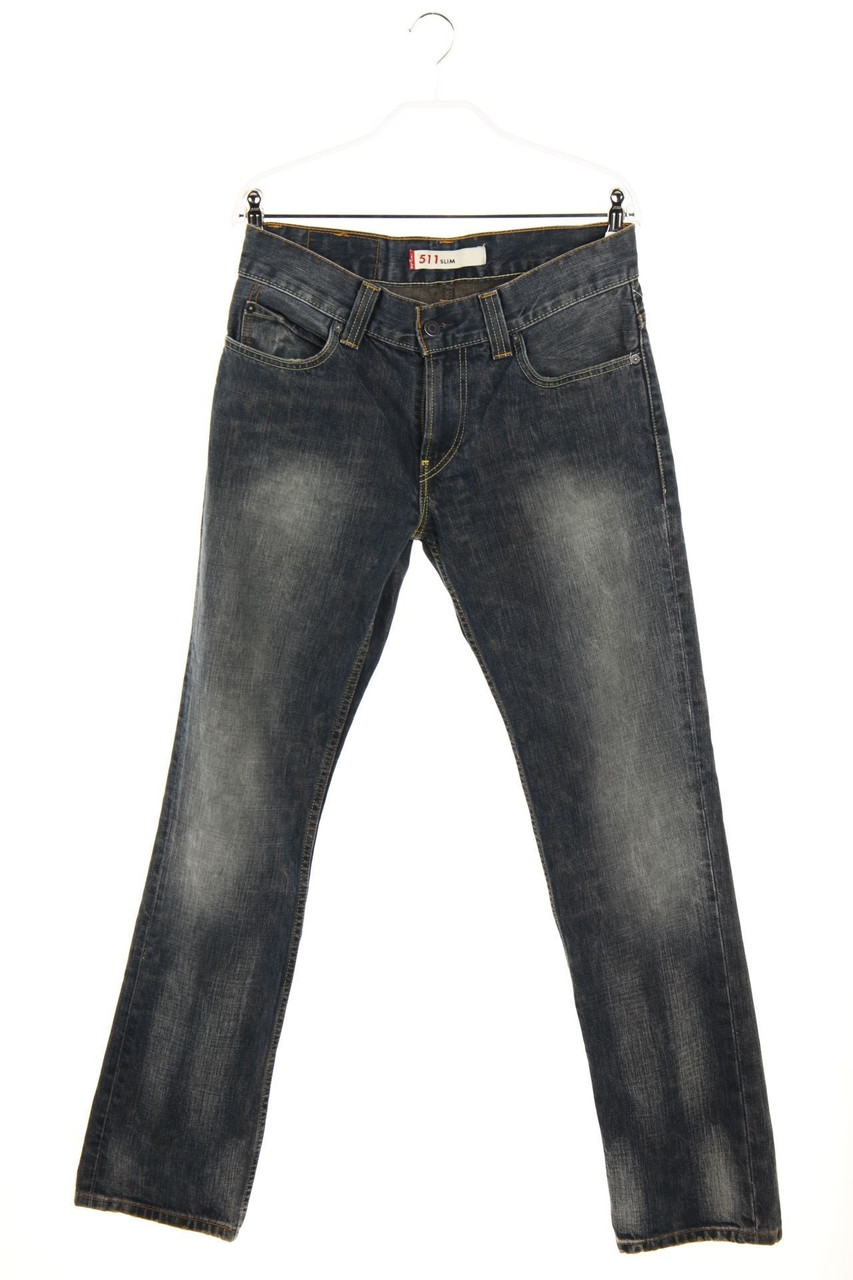 LEVI´S - Used Look Slim-Jeans mit Logo-Patch - W32