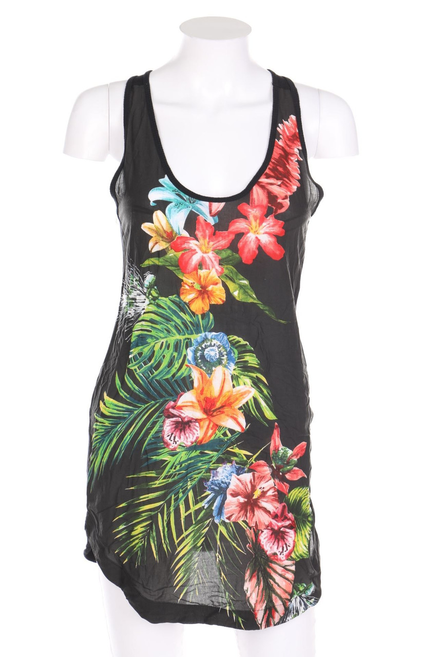 ZARA W&B - Racerback-Top mit Blumen-Print - S