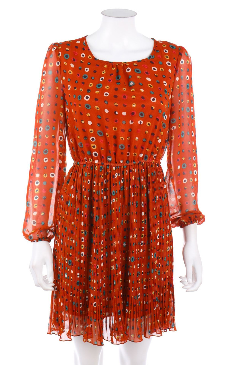 Sweet Miss - Plissee-Print-Kleid mit Gummizug - S