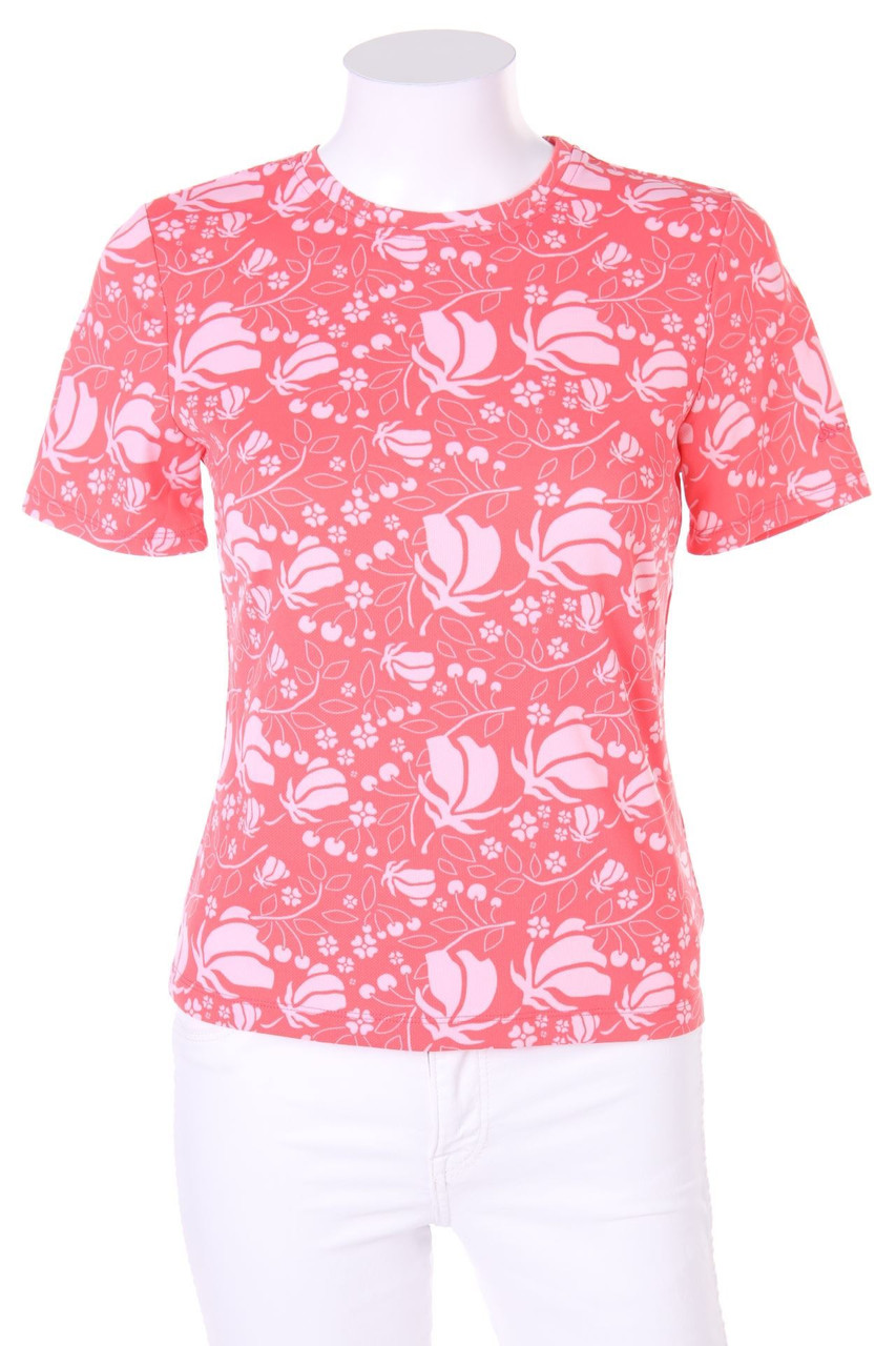 odlo - Sport T-Shirt mit floralem Muster - XS