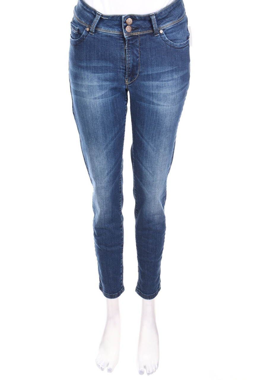 Z BY ZUCCHERO - Slim Jeans im Used Look mit Strass-Steinen - W28