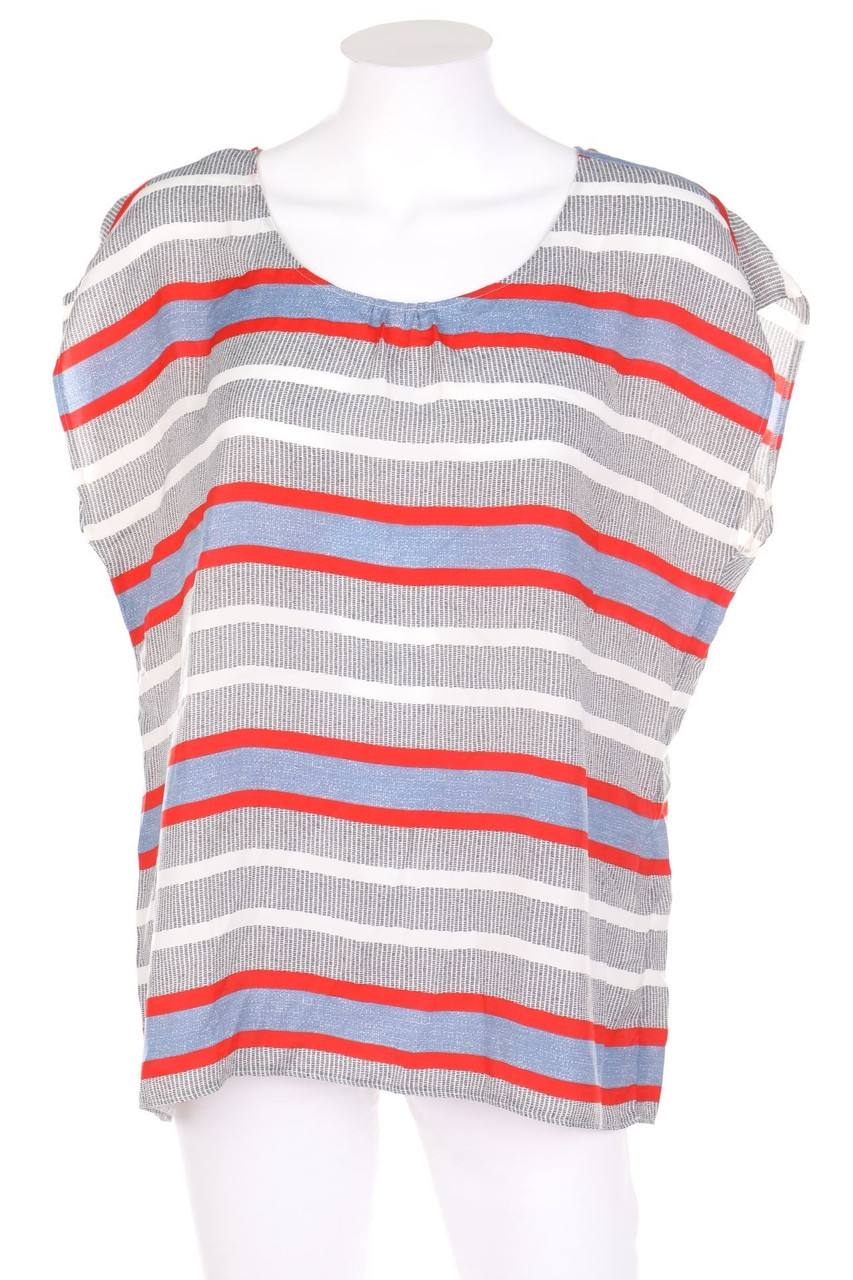 TAIFUN - Kurzarm-Bluse mit überschnittener Schulter - XL