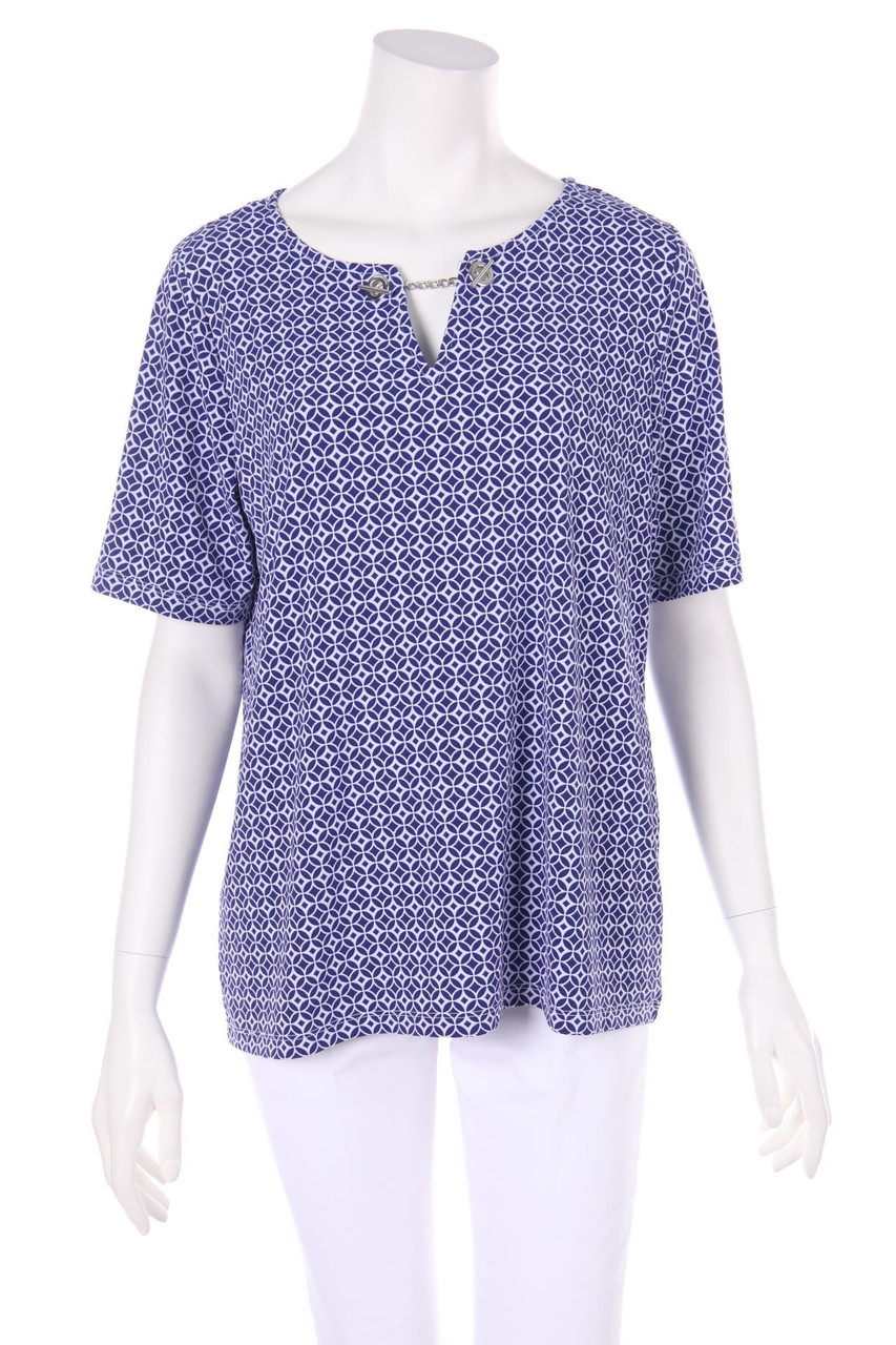 CYNTHIA ROWLEY - Kurzarm-Shirt mit geometrischem Muster - L