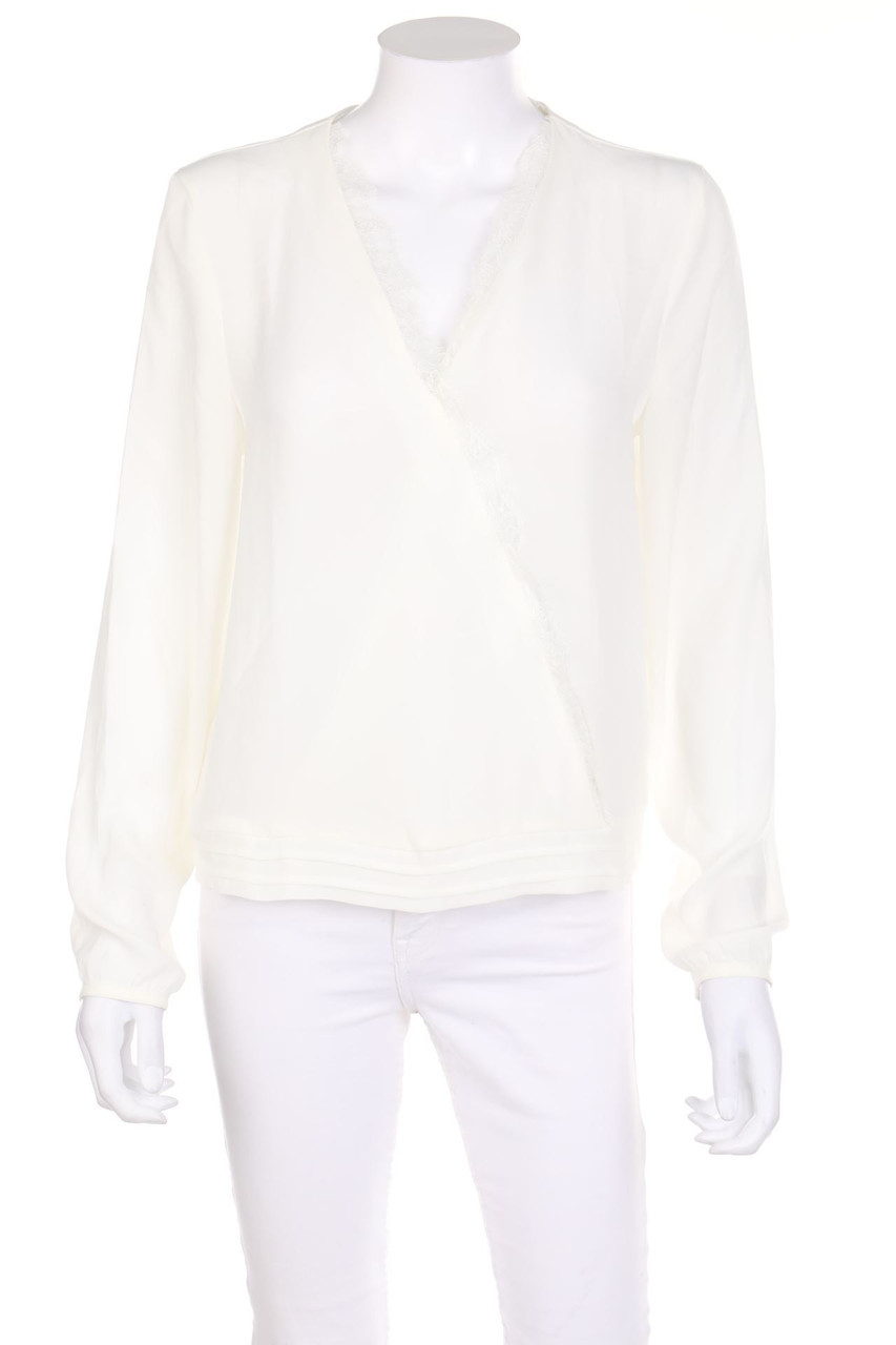 LA REDOUTE édition - Bluse in Wickel-Optik mit Spitze - D 38