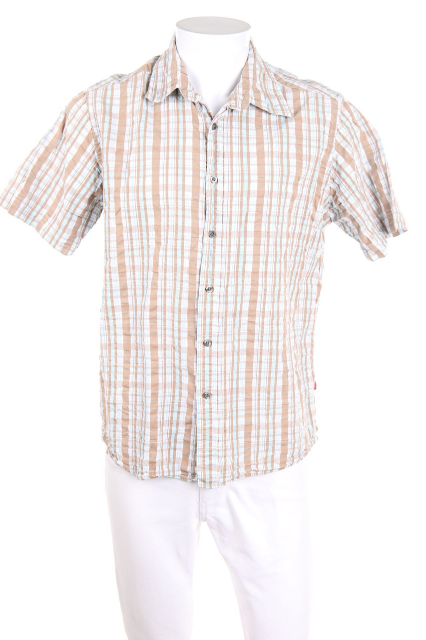 ESPRIT - Kurzarm-Hemd mit Karo-Muster - L