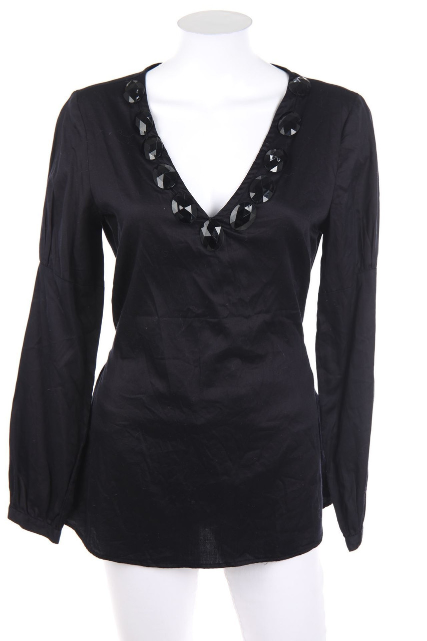 JETTE - Bluse mit Schmuckstein-Applikation - D 40