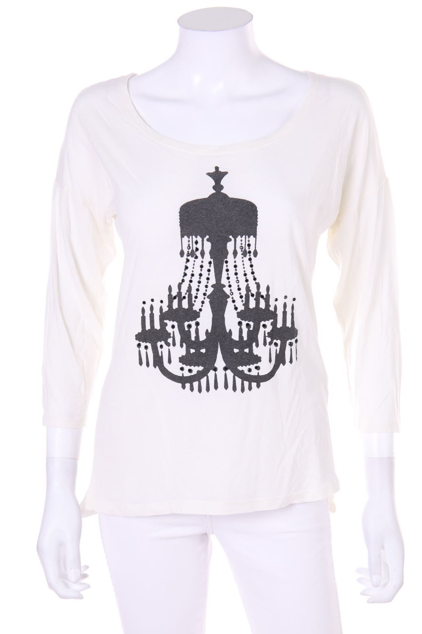 MORGAN - 3/4-Arm-Shirt mit Schmuckstein-Applikation - L