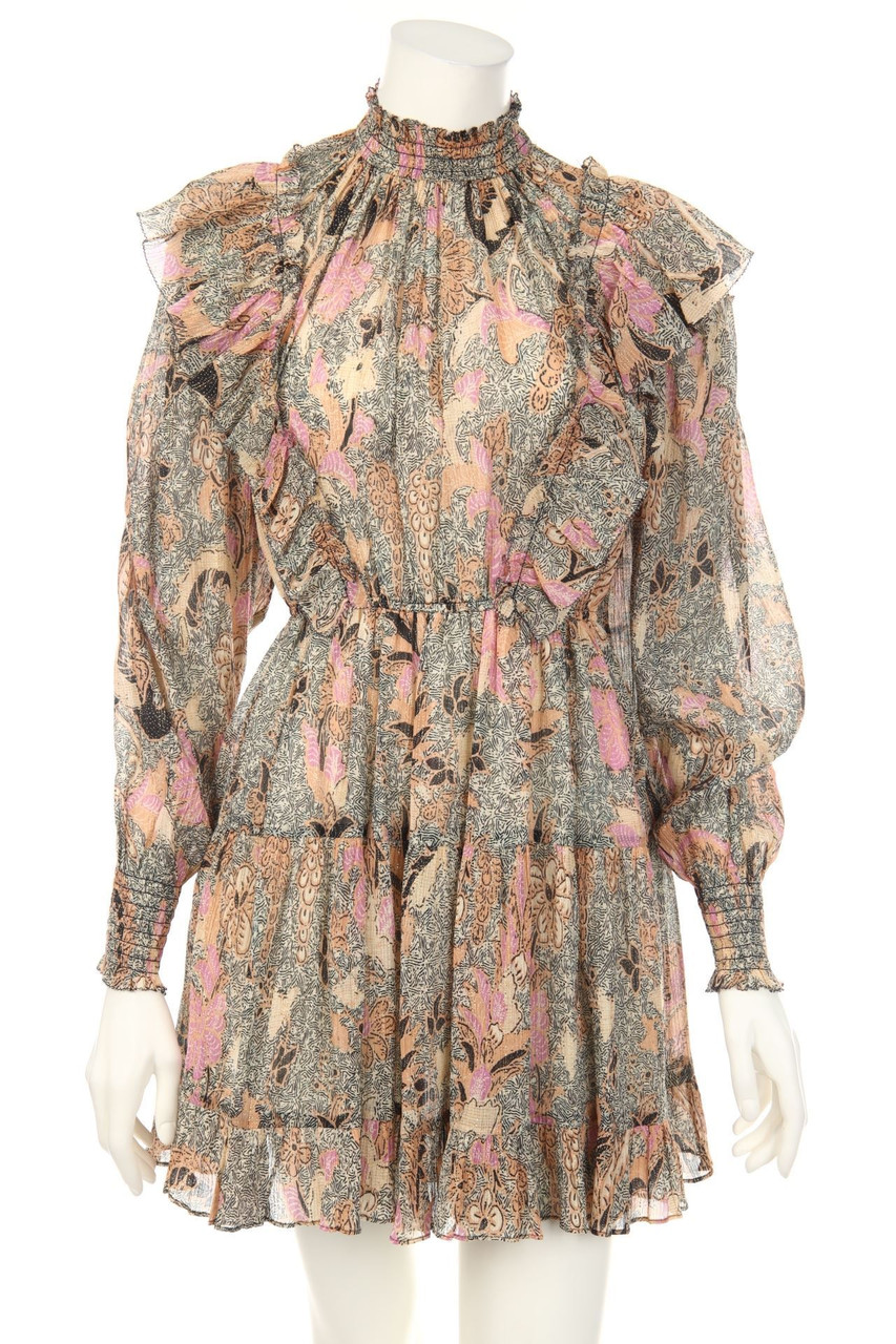 ULLA JOHNSON - Glitzer-Minikleid mit Seide - D 30