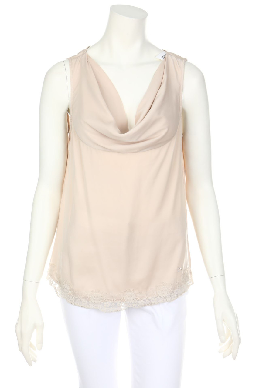 LIU JO JEANS - Satin-Blusentop mit Wasserfall-Ausschnitt - M