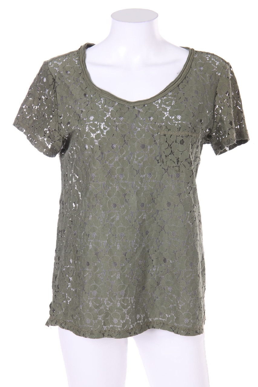 H&M LOGG - Kurzarm-Bluse aus Spitze - D 40