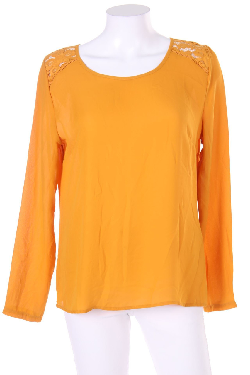 zebra - Bluse mit Spitzen-Einsatz - S