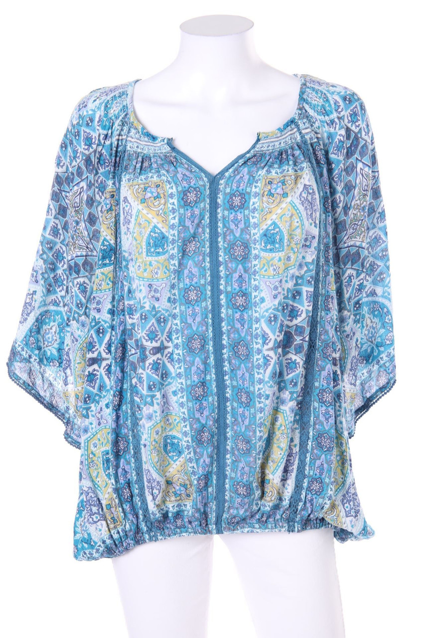 mavi - Tunika-Bluse mit Häkelspitze - M