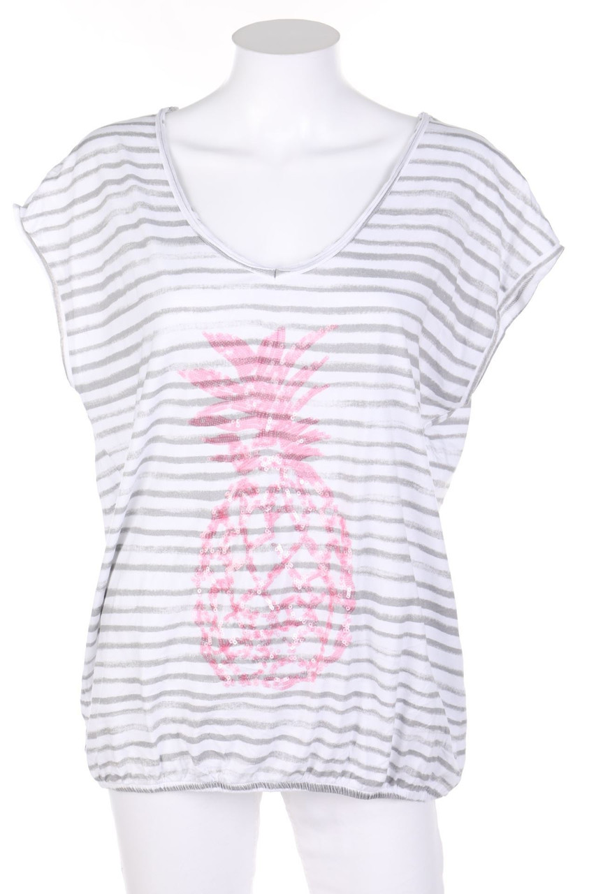 MARC AUREL - Streifen-Top mit Pailletten - D 38