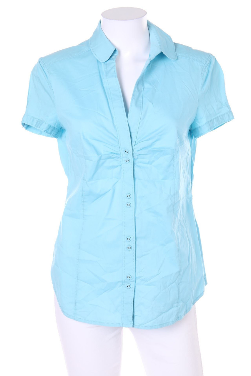 ESPRIT - Hemd-Bluse mit kurzem Ärmel mit Logo-Stickerei - D 38