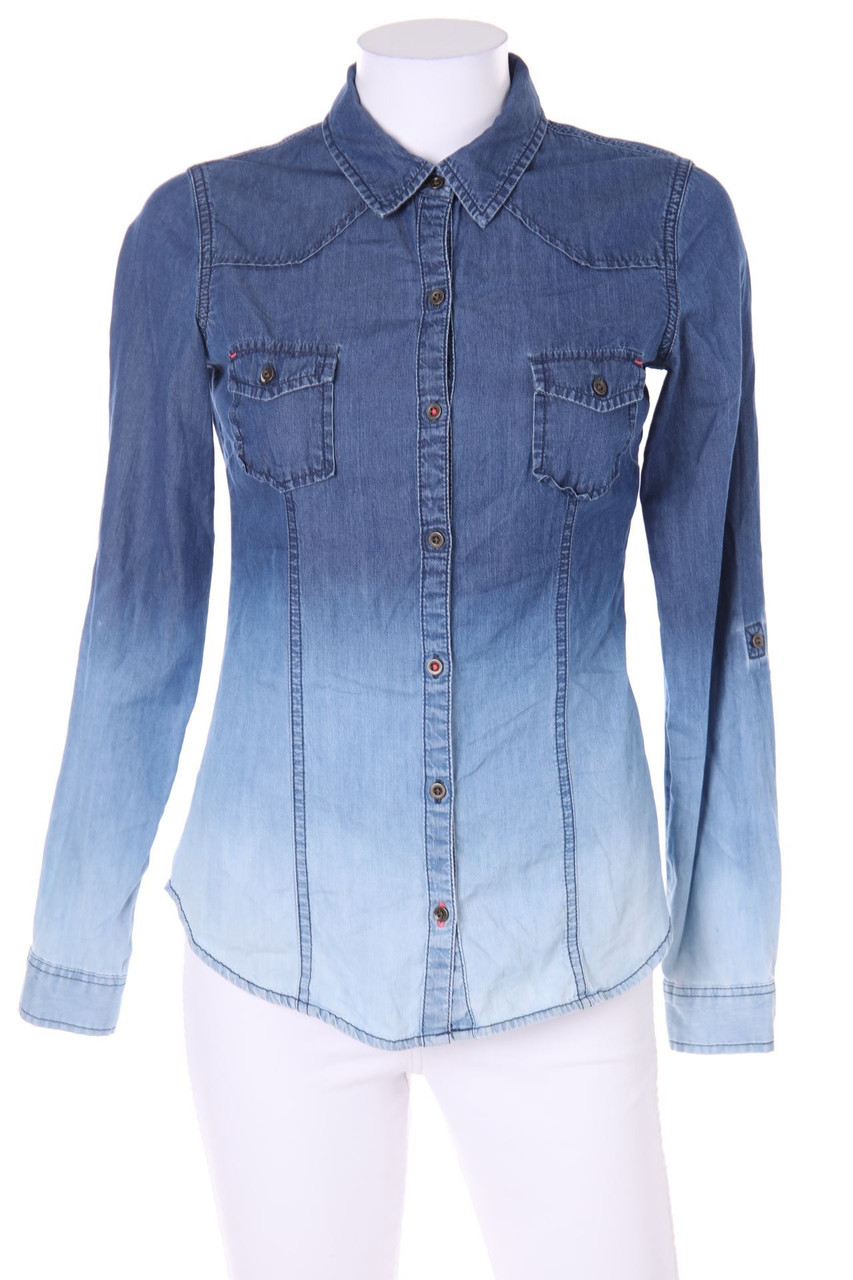 TALLY WEiJL - Jeans-Bluse mit Dip Dye-Effekt - D 36