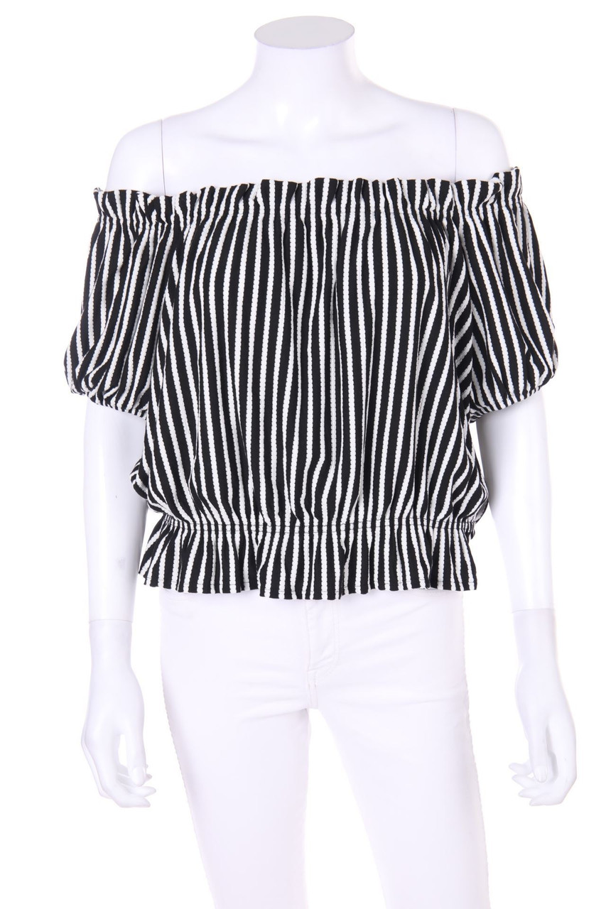 H&M - Carmen-Bluse mit Streifen - XL