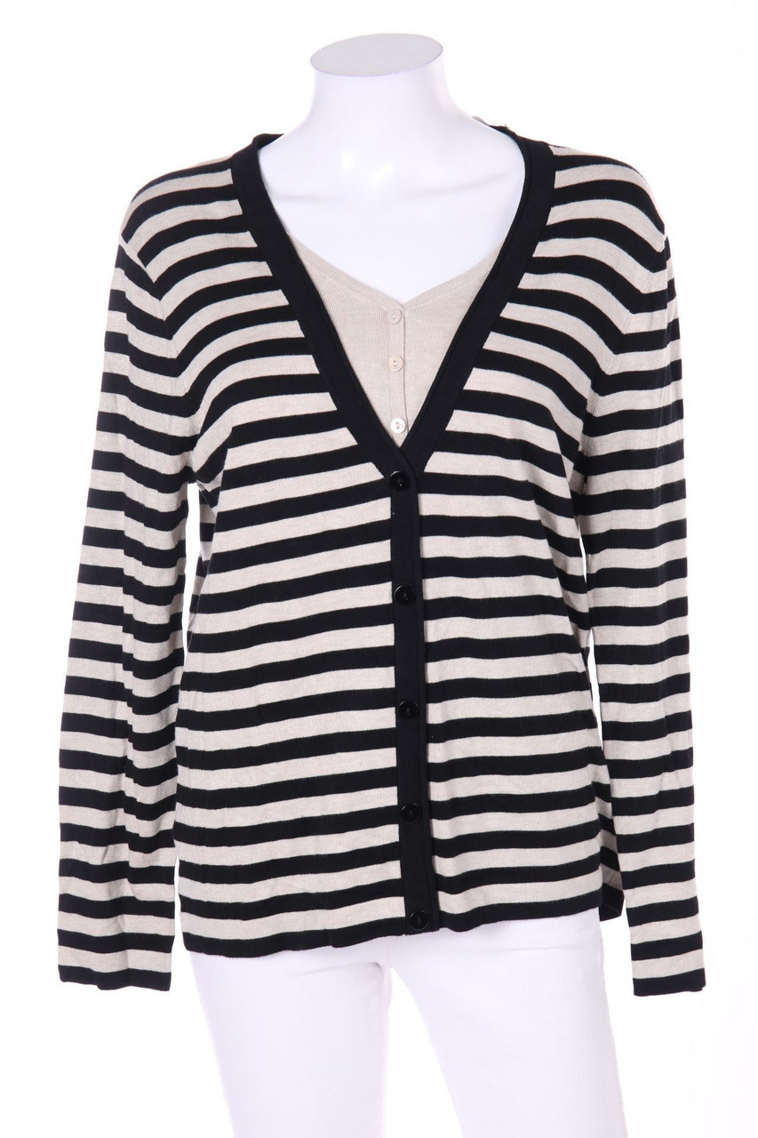 GERRY WEBER - Streifen-Strick-Pullover im Layer Look - D 42