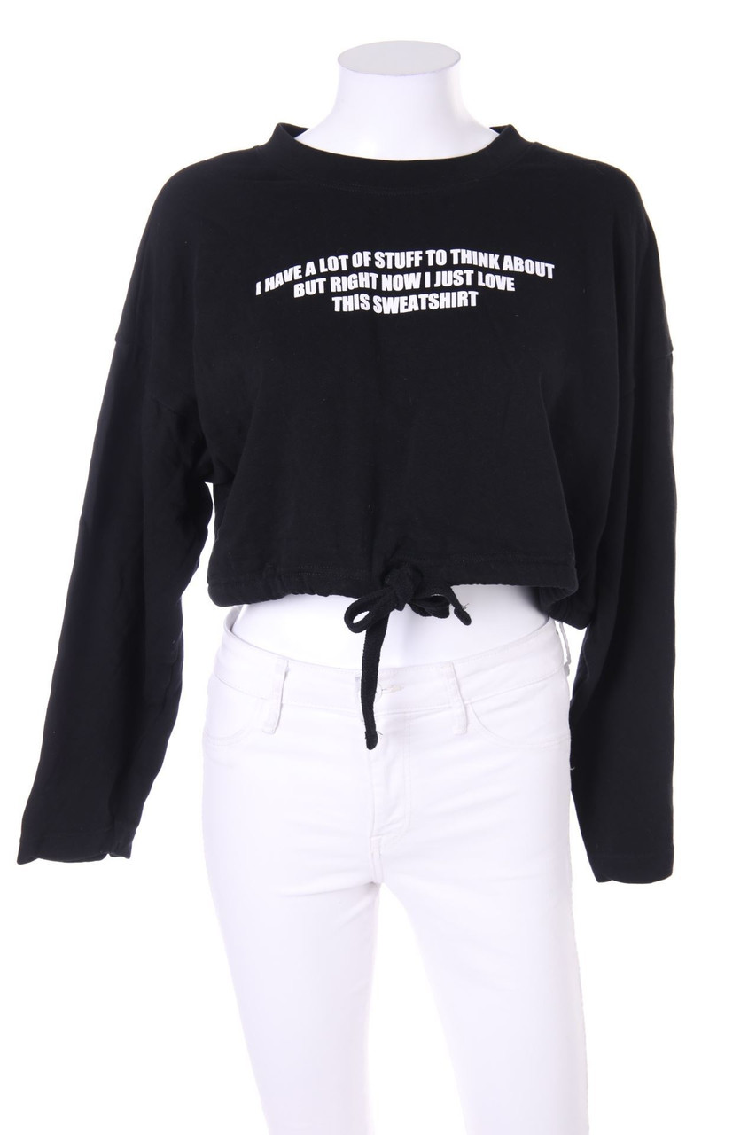 ZARA TRF - Cropped-Sweatshirt mit Statement-Print - S