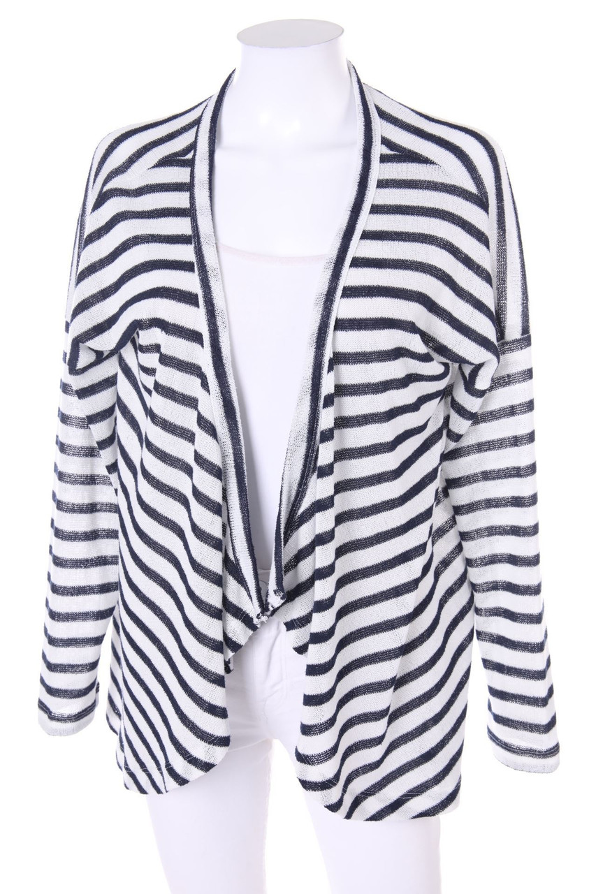 zebra - Streifen-Cardigan mit überschnittener Schulter - M