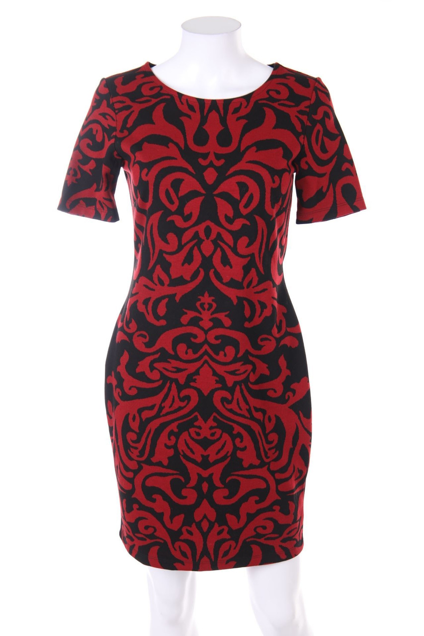 Ohne Label - Strickkleid mit floralem Muster - XS