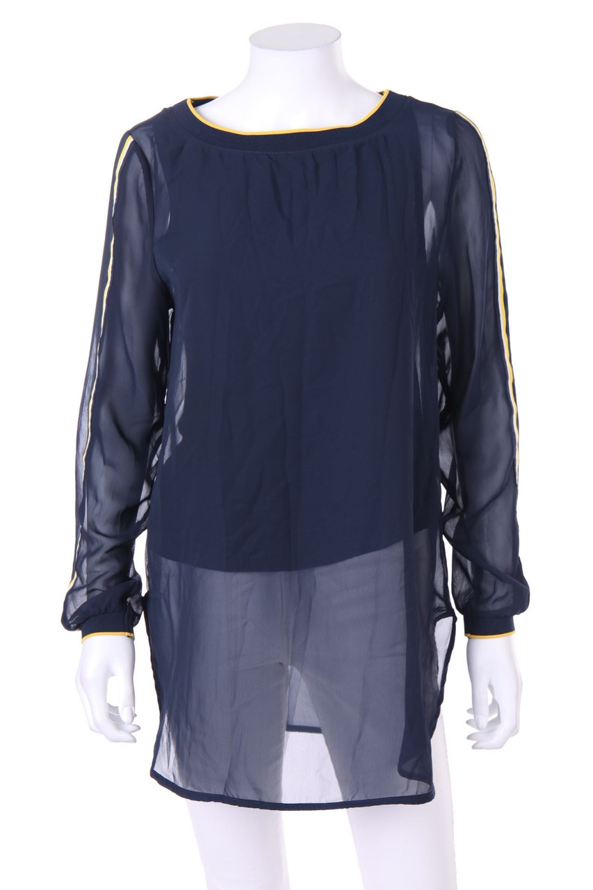 WOMEN essentials by Tchibo - Chiffon-Bluse mit Galonstreifen - D 38