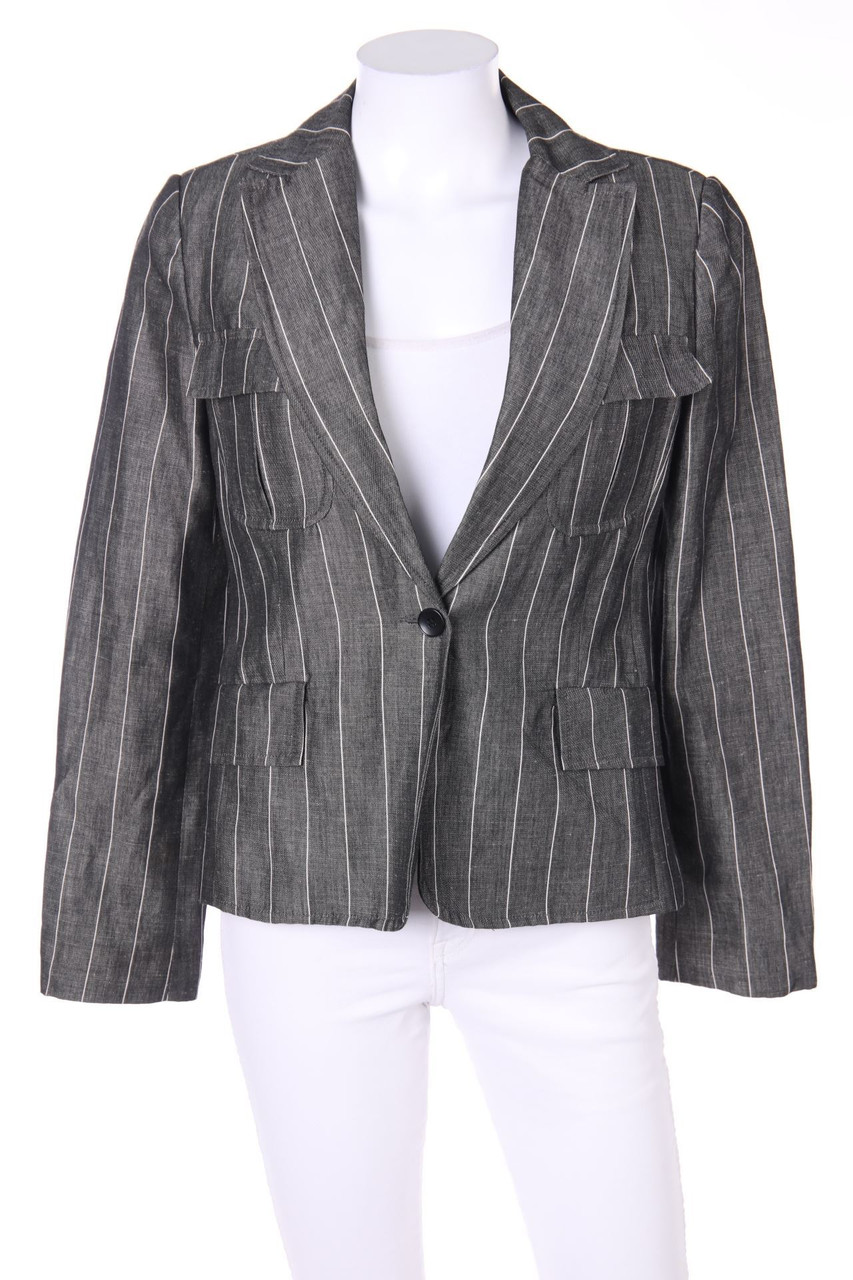 MANGO - Streifen-Blazer mit Reverskragen - D 38
